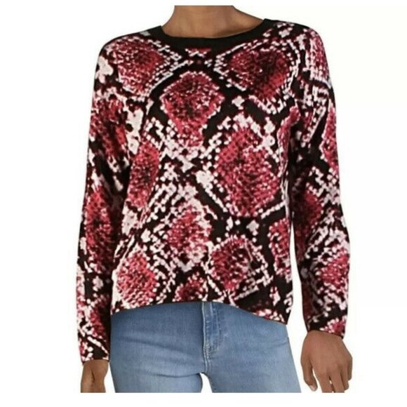 DKNY Women's Python-Print Sweater - Picture 1 of 6